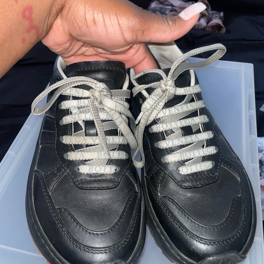 Bottega Lace up running sneakers. Worn. Shoe soles removed for comfortability